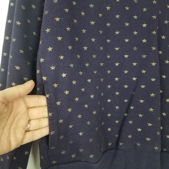 H & M | Sweatshirt Star Print Purple Big Collar - Picture 5 of 9